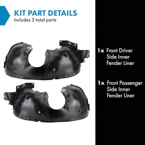 Image of TRQ Front Inner Fender Liner Set Compatible with 2021-2022 Chevrolet Trailblazer GM1248308 GM1249308