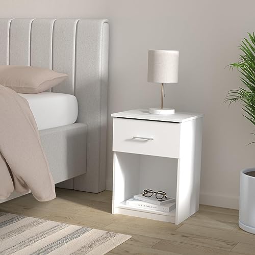 Image of Furinno Tidur Nightstand, 2-Pack, Solid White