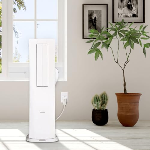 Image of Hisense 8,000 BTU Portable Inverter Air Conditioner with Dehumidifier, Quiet Operation & Dual Hose Design, AC Heater Combo Unit for Room in White