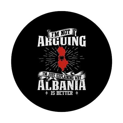 Albania Albanian Roots Albanian Heritage Proud Albanians PopSockets Swappable PopGrip, Black - Image 3