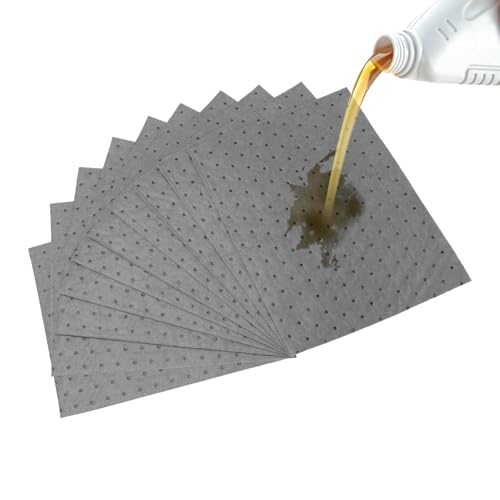 Tefola 10 Almohadillas Absorbentes De Aceite, Algodón Gris Absorbente De Aceite, 25 X 33 cm Paños Absorbentes De Aceite, Para Limpiar Herramientas De Taller, Máquinas, Coches (10)