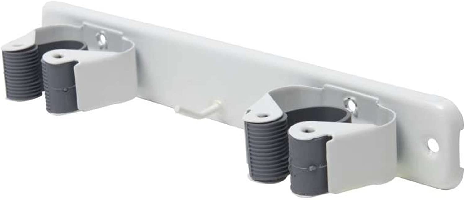 Muddy Hands Grey & White Slot Wall Mounted Garden Tool Holder Metal Hanging Storage Rack Rail Tidy Organiser Size 2