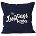 MoonWorks Kissenbezug Lieblingsmensch Geschenk Freundschaft Partner Freundin Kissen-Hülle Kopfkissen Deko-Kissen 40x40 Baumwolle Navy 40cm x 40cm