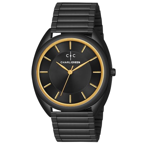 CHARLIEKEEN Mens Analogue Wristwatch, Black Dial, Black Stainless Steel Bracelet, 36mm Case (Black) (B0DD3WVYNR) Amazon Price History, Amazon Price Tracker