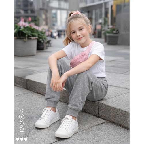 Image of Sweet Hearts Girls Sweatpants - 3 Pack Super Soft Performance Jogger Girls Pants: Made in USA (Sizes 5-18)