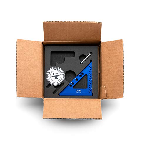 Dfm Small Carpenter Square Alloy Steel Made In Usa With Fixed Miter Angle Pin (English - Blue) #TOP1