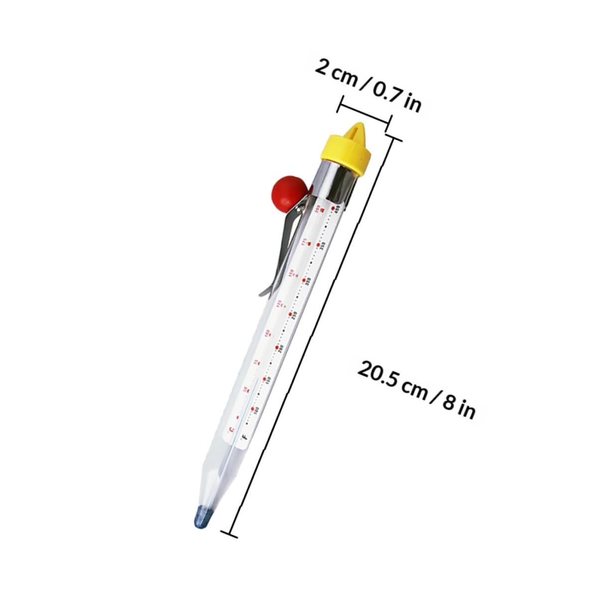 VALICLUD Candy Syrup Thermometer Glass Probe Kitchen Food Thermometer for Baking Cooking Liquids with Temperature Gauge Reliable Multipurpose Cooking Tool Random Color