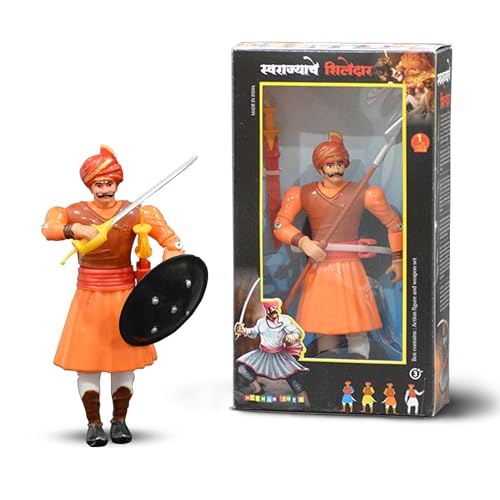 Image of Swarajyache Shiledar - The True Super Hero - 6 Inch Tall Action Figure with Accessories (Subhedar, Orange)