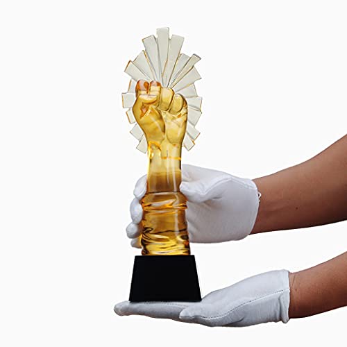 Trofeeën Hars Trofee Gouden Vuist Kristallen Trofee Party Party Thema Award Trofee Sport Competitie Kampioenschap Trofee (Color : Gold, Size : 8 * 8 * 30cm) - Image 4