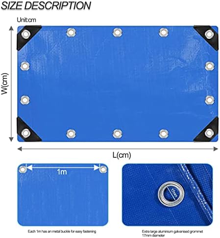 Tarp Blue Heavy Duty 450g/m² Waterproof Tarpaulin Sheet for Car, Garden, Home Use Curtain - PVC Protective Cover for Dust, Rain, Snow Tarps - Support Customised (Size : 1x2m)