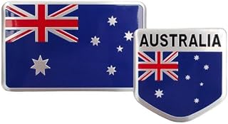 Generic ALUMINUM Australia Flag Emblem Sticker 3D Decal for Auto Car Truck COMBO PACK, DG78-IO-3-V-PN-318