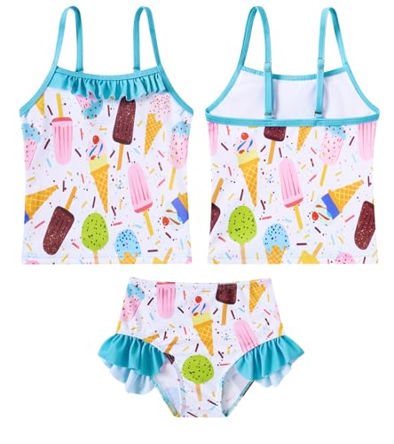 Image of BFUSTYLE Girls Swimsuit 3 Pieces Rash Guard Kids Long Sleeves Bathing Suit 3-8 Years Sun Proction Swimwear Tankini