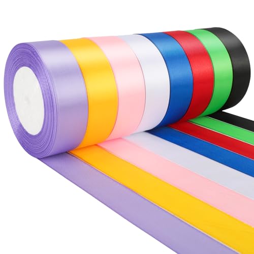 NESCCI 200 Yards Ribbon 1 Inch Satin Ribbon Single Face Satin Ribbons Perfect for Gift Wrapping Wedding Decoration Handmade Bows Wrapping Bouquet and More