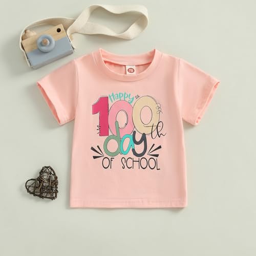 Canis Toddler Kids Boys Girls Happy 100 Days of School Shirt Kindergarten School Celebration Student T-Shirt2
