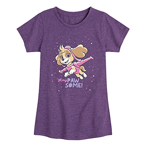 HYBRID APPAREL - Paw Patrol - Stay Pawsome - Toddler and Youth Girls Short Sleeve Graphic T-Shirt