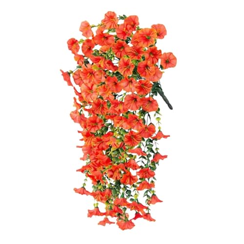 Fleurs artificielles à suspendre pour extérieur, rose, gloire du matin, fleurs de vigne en plastique blanc pour extérieur, maison, mariage, jardin, cour,...