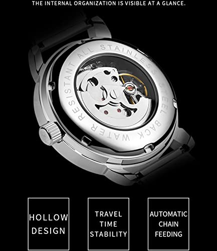 Sweetbless MG076-SWS Wristwatch Men’S Royal Classic Roman Index Automatic-Self-Wind Mechanical Watch Silver-White thumb #4