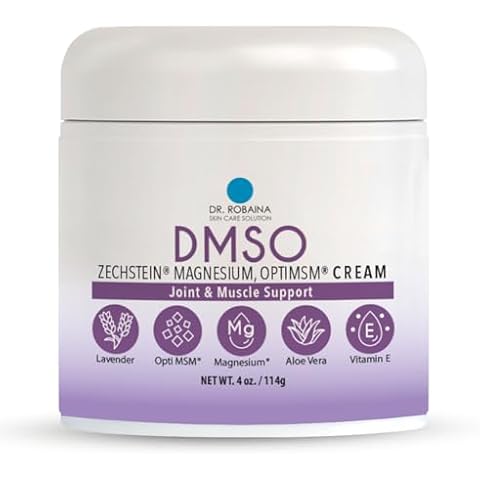 Dr. Robaina Lavender DMSO Cream - 99.9% Pure Pharmaceutical Grade | Skin Nourishing Formula with Zechstein Magnesium, Arnica, Aloe Vera, Vitamin E - 4 oz | Made in USA Cover