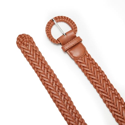 Woven Belts for Women Braided Leather Belt Wide Fashion Boho Waist Belt for Dresses Jeans Pants3