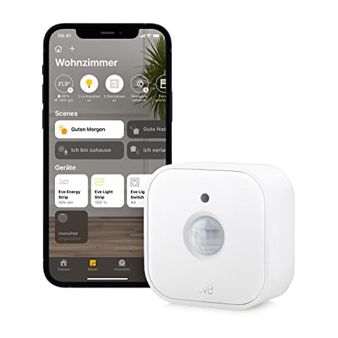 Eve Motion - Smart motion sensor with light sensor, IPX3 water resistance, notifications, automatic activation of lights and devices, no bridge required, Bluetooth, Thread, Apple HomeKit Cover
