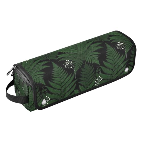 Organizador 2 en 1 para herramientas de cabello con tapete para plancha resistente al agua y estuche de viaje para rizador, plancha y secador de cabello, Estampado botánico verde oscuro para mujeres miniatura 1