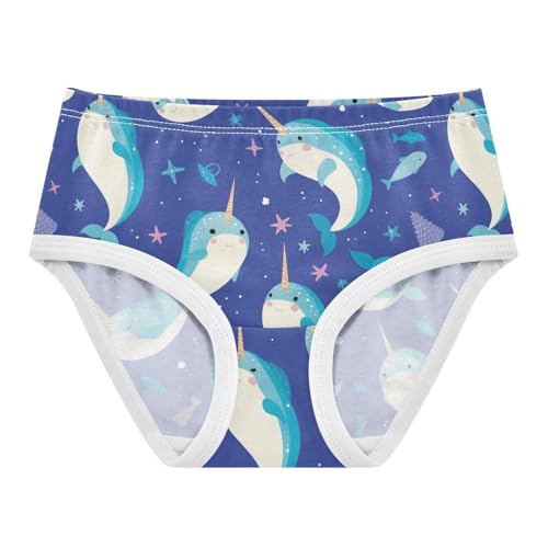 Wusikd Narwhals Girls' Underwear Cotton Stars Girls Briefs Soft Toddler Underwear 2T