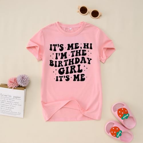Birthday Girl Shirt Its Me Hi Im The Birthday Girl Tshirt Toddler Girl Bday Party Outfit Kids Short Sleeve Tee Tops2