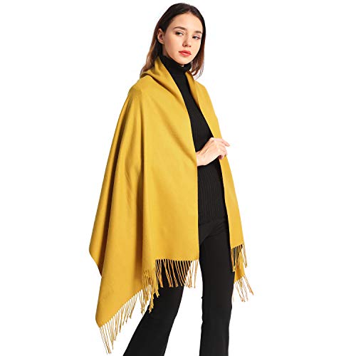 EASE LEAP Bufanda Mujer con Tacto Cachemira Fiesta Chal para Boda Suave Pashmina 200 * 70cm/(Amarillo)