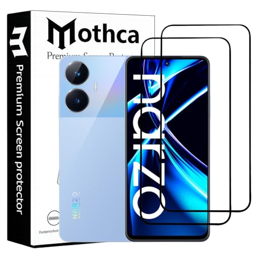 Image of Mothca Military-Grade Tempered Glass for OnePlus Nord CE 3 Lite /Realme Narzo N55 / C55 / Oppo F23 / F23 Pro 5G with Edge to Edge Coverage - Case Friendly, Installation Kit (Pack of 2)