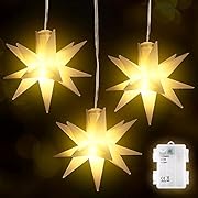 SALCAR Комплект от 3 светодиодни коледни звезди,...