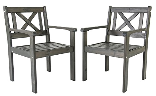 Ambientehome 90007 - Sillas para Exterior, Color Gris