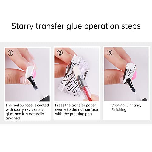 Eforcase Nail Art Foil Glue Gel For Stickers, Diy Nail Art Accessory Nail Glue Transfer Tips Star Glues Nail Polish Glue Star Paper Transfer Glue Nail Decal Transfer Glue #TOP5