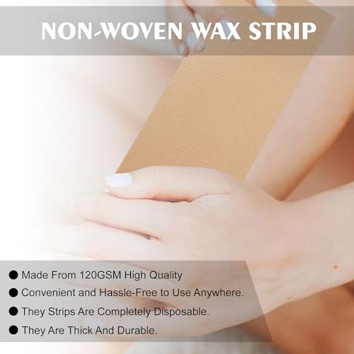Image of GLUN Wax Strips for Smooth Skin Without Wax, 140 Piece Pack Beige Colour, Hair-Free Skin Gentle & Effective Hair Removal Non-Woven Strips Pack