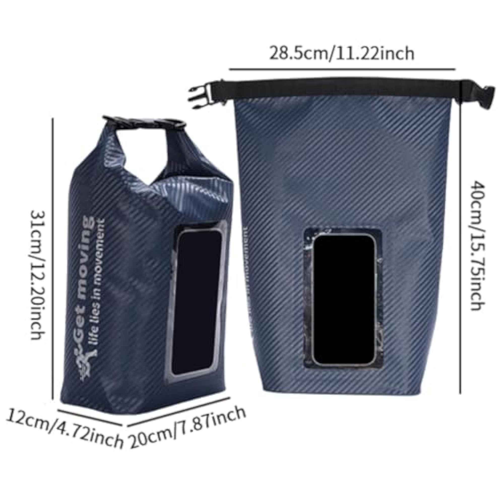 Waterproof Phone Pouch, 5L Outdoor Sack Dry Bag