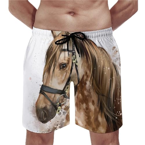 Swim trunk avec poches cordon UMENG short de bain homme cheval brun maillot séchage rapide S