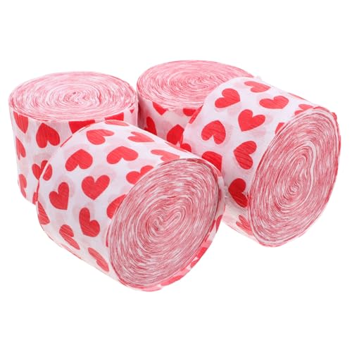 Garneck Unique Heart Shape Crepe Paper Streamers Rolls Perfect for Valentines Day Wedding Party Decorations Reusable and Elegant Ceiling Decorations