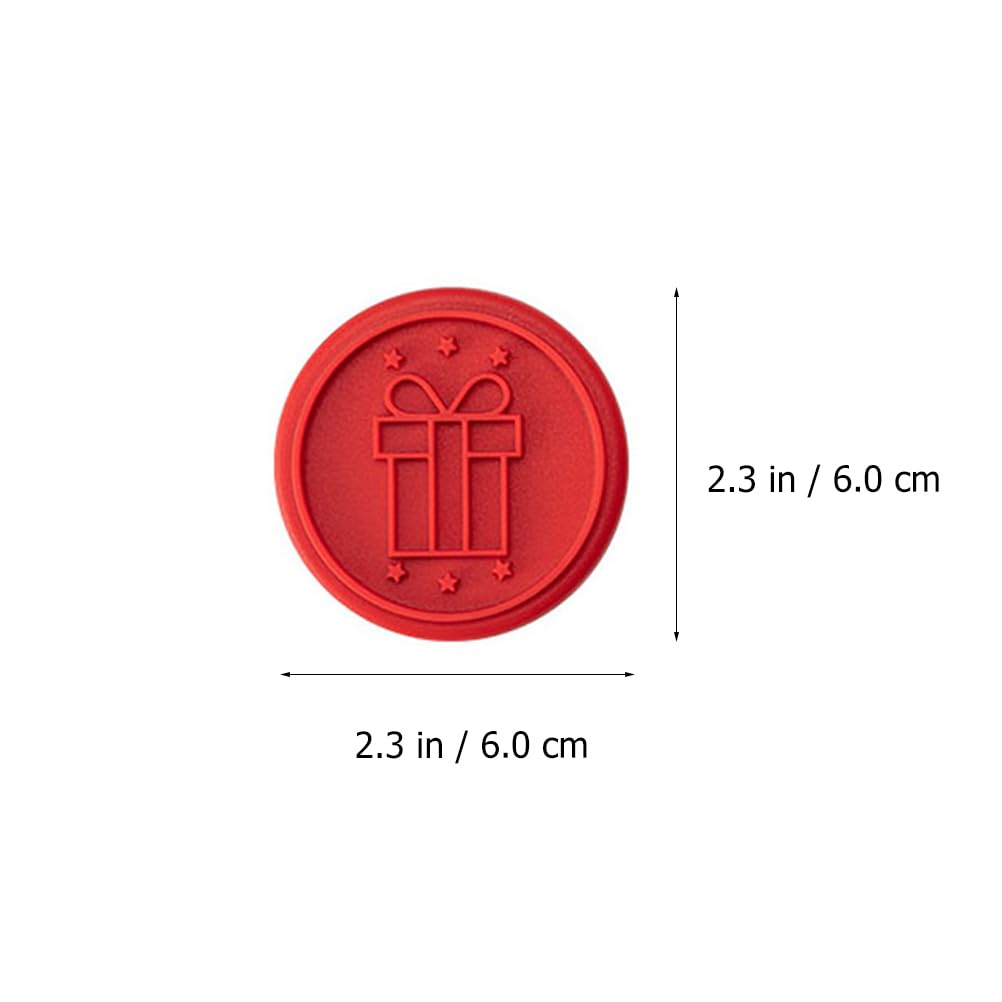 Hemoton Christmas Cookie Stamps Set, Silicone Cookie Stamps for for DIY Christmas Kitchen Baking, Include 6 Stamps, 1 Round Cookie Cutter, 1 Press, Non Stick