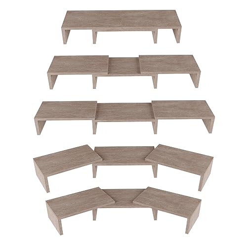 ComfortCove Dual Monitor Stand Riser, Desk Organizer, Laptop Stand, 3 Shelf Adjustable Length, Ideal for Home Office - Image 4