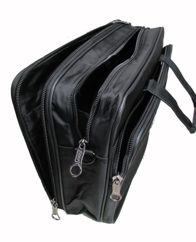 Bolsa Pasta Notebook Executiva Alça Tiracolo de Ombro Nylon Masculina Feminina (Preto)