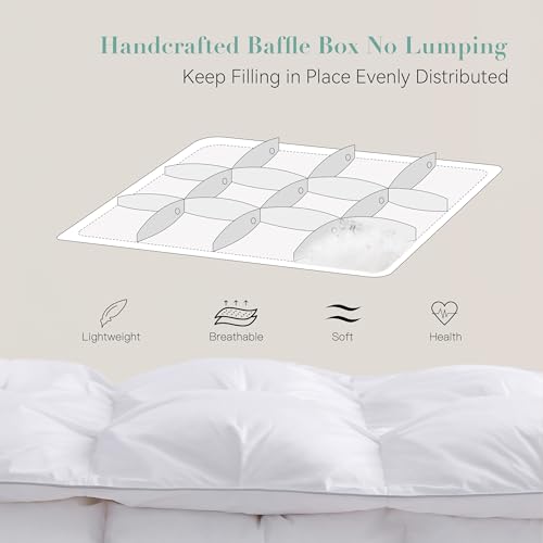 Alanzimo PINCH PLEAT-WHITE-K Goose Down Comforter King Size thumb #2