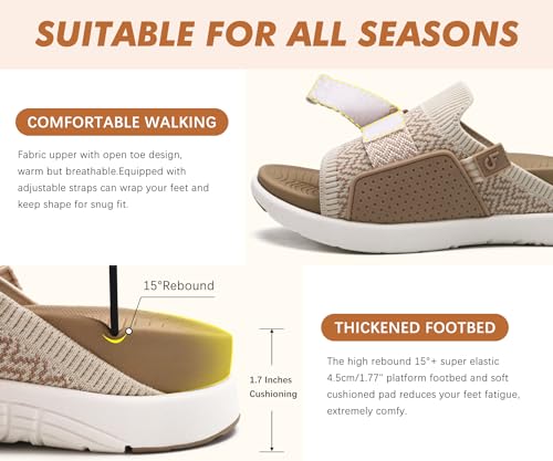 Image of COFACE Women's Orthotic Sandals Comfortable Plantar Fasciitis Arch Support