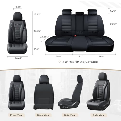 Image of Coverado Car Seat Covers, Front Covers for Cars, Car Seat Cover Front Seats, Automotive Seat Cover, Waterproof, Leather Car Seat Cushion, Universal Interior Covers Seat Protectors for Most Cars