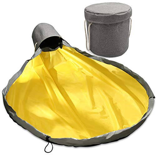 ZB ZealBoom 2 en 1 Sac de Rangement Jouet pour Enfants Bébé Tapis de Jeu Pliable Organisateur Portable de Jouet d'enfant 57 Pouce Sacs à Jouets