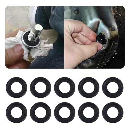 10PCS Oil Drain Plug Gasket Replace OEM#12616850 Sealability M12 Oil Drain Plug Washer Reduced Oil Leakage Securely Oil Plug Gasket Compatible with Buick Cadillac GMC Chevrolet (M12)