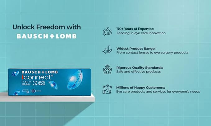Image of Bausch & Lomb Iconnect Daily Contact Lens - Spherical | Daily Disposable | Hydrogel Material | (-5.25, Pack of 30)