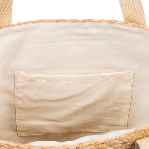 Image of Roxy Women's Beach Tote Bag | Travel | Vacation | Straw | Lightweight | Breathable, Ritual Kiss - Natural