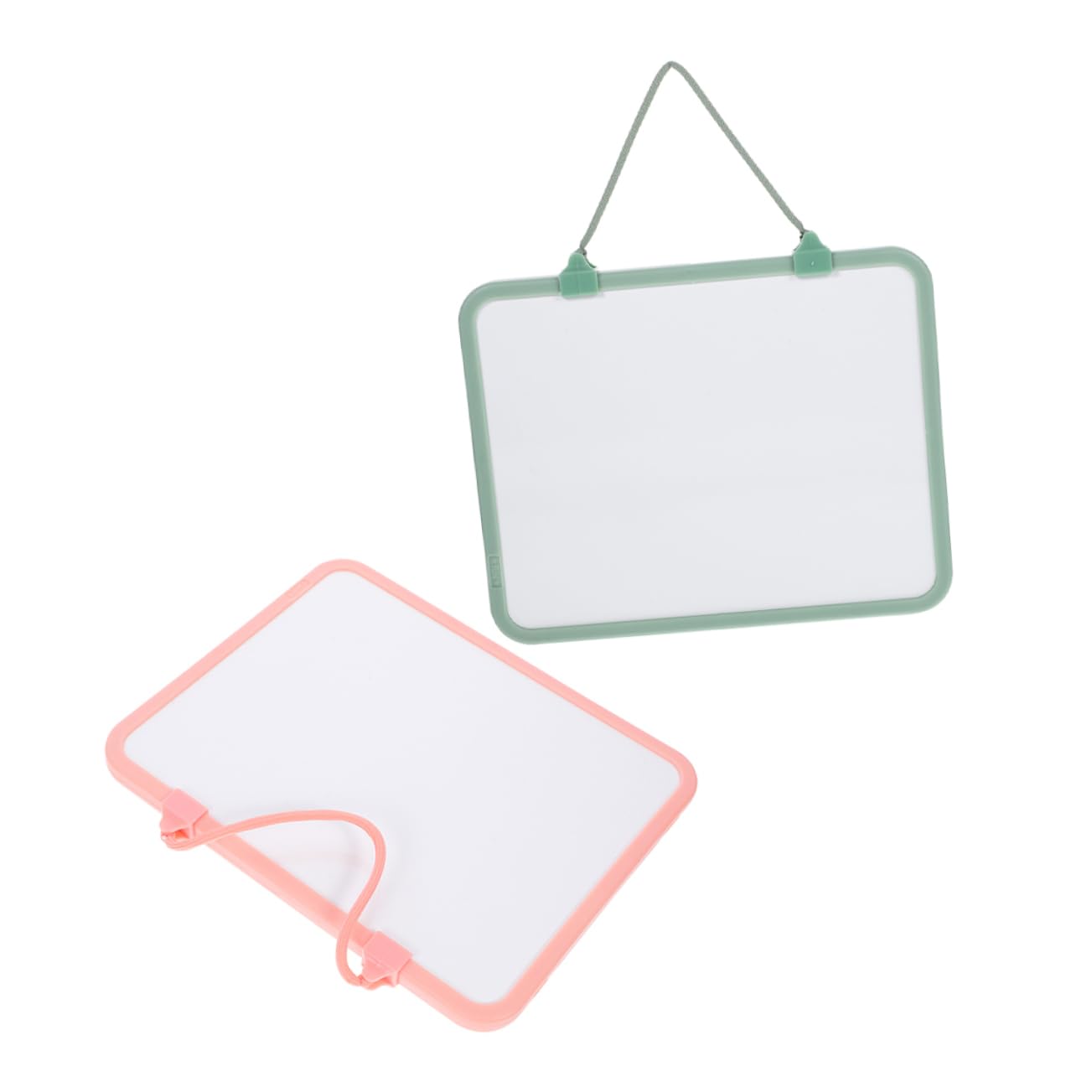 NUOBESTY Tableau Blanc Effaçable à Sec 2pcs Cordelette Suspendue, Multifonctionnel en Plastique, Double Face, pour Bureau et Étudiants