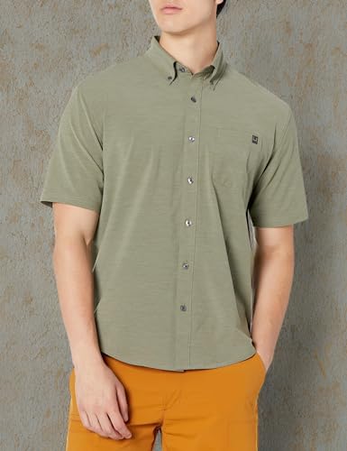 HUK Men's Kona Solid Short Sleeve Fishing Button Down Shirt3