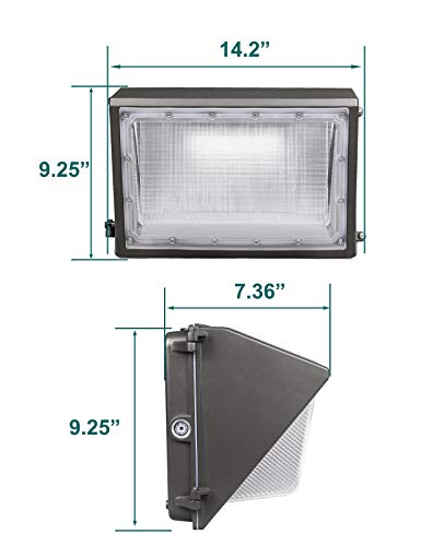 (4 Pack) 60W LED Wall Pack with Dusk-to-Dawn Photocell, IP65 Waterproof Outdoor Lighting Fixture, 200-300W HPS/MH Replacement, 7200lm 5000K 100-277Vac ETL&DLC Listed 10-Year Warranty by Kadision