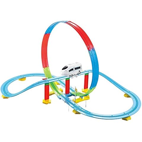 Choo Choo Express Train Track Set Opening Bridge & Railway - Kids Loop 360 Degree Train loop Track Motorised Locomotive Cover